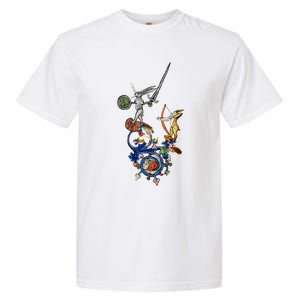 Weird Medieval Bestiary Killer Rabbits With Sword And Bow Garment-Dyed Heavyweight T-Shirt