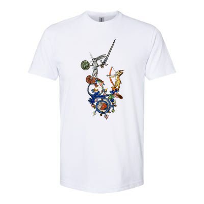 Weird Medieval Bestiary Killer Rabbits With Sword And Bow Softstyle CVC T-Shirt