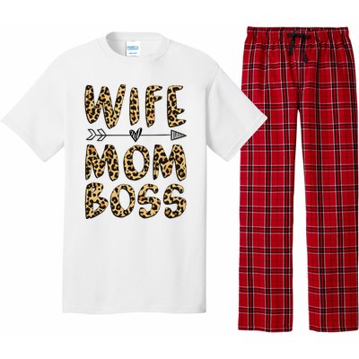 Wife Mom Boss Leopard Mother's Day Pajama Set