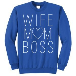 Wife Mom Boss Silver Foil Gift Sweatshirt