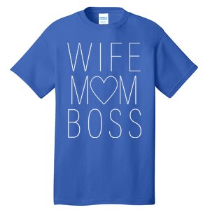 Wife Mom Boss Silver Foil Gift Tall T-Shirt