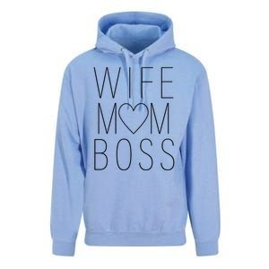 Wife Mom Boss Silver Foil Gift Unisex Surf Hoodie