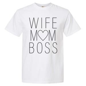 Wife Mom Boss Silver Foil Gift Garment-Dyed Heavyweight T-Shirt