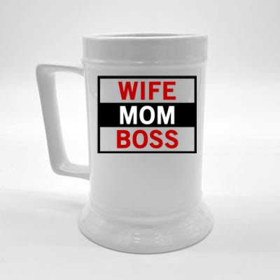 Wife Mom Boss Funny Cool Mother Love MotherS Day Quote Gift Beer Stein