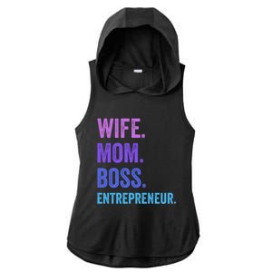 Wife Mom Boss Entrepreneur Funny Mom Wife Sayings Gift Ladies PosiCharge Tri-Blend Wicking Draft Hoodie Tank