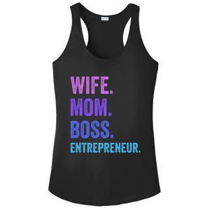 Wife Mom Boss Entrepreneur Funny Mom Wife Sayings Gift Ladies PosiCharge Competitor Racerback Tank