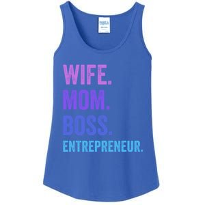 Wife Mom Boss Entrepreneur Funny Mom Wife Sayings Gift Ladies Essential Tank