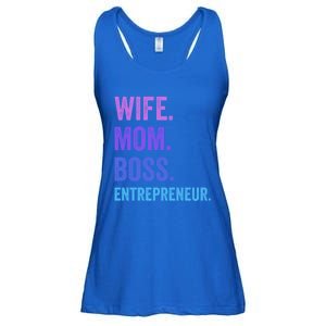 Wife Mom Boss Entrepreneur Funny Mom Wife Sayings Gift Ladies Essential Flowy Tank