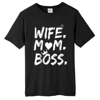 Wife Mom Boss Funny MotherS Day Tall Fusion ChromaSoft Performance T-Shirt