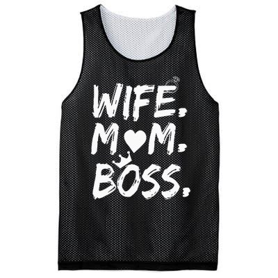 Wife Mom Boss Funny MotherS Day Mesh Reversible Basketball Jersey Tank