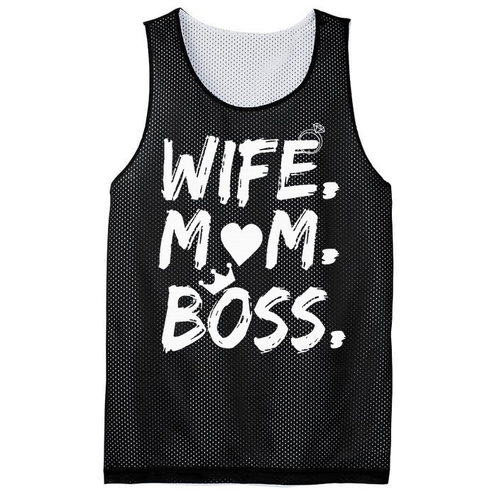 Wife Mom Boss Funny MotherS Day Mesh Reversible Basketball Jersey Tank