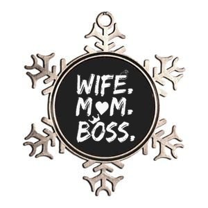 Wife Mom Boss Funny MotherS Day Metallic Star Ornament