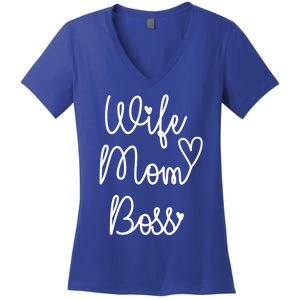 Wife Mom Boss Great Gift Women's V-Neck T-Shirt