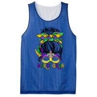 Wo Messy Bun Mardi Gras Feathered Mask Mardi Gras Party Gift Mesh Reversible Basketball Jersey Tank