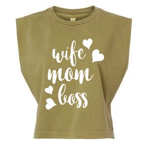 Wife Mom Boss Meaningful Gift Garment-Dyed Women's Muscle Tee