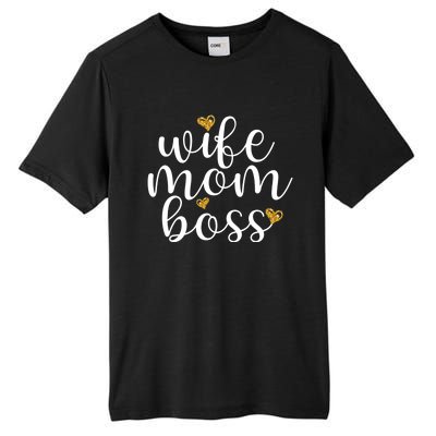 Wife Mom Boss Golden Heart Love Gift For Working Mama Cute Great Gift Tall Fusion ChromaSoft Performance T-Shirt