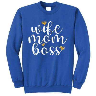 Wife Mom Boss Golden Heart Love Gift For Working Mama Cute Great Gift Sweatshirt