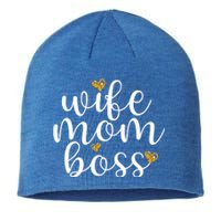 Wife Mom Boss Golden Heart Love Gift For Working Mama Cute Great Gift Sustainable Beanie