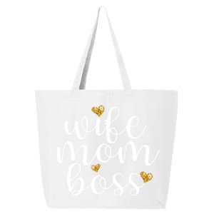 Wife Mom Boss Golden Heart Love Gift For Working Mama Cute Great Gift 25L Jumbo Tote