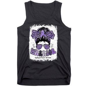 Warrior Messy Bun Periwinkle Ribbon Esophageal Cancer Tank Top