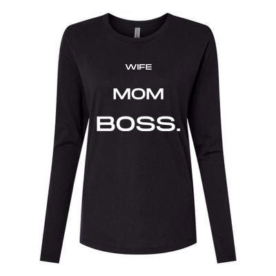 Wife Mom Boss Cool Gift Womens Cotton Relaxed Long Sleeve T-Shirt