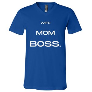 Wife Mom Boss Cool Gift V-Neck T-Shirt