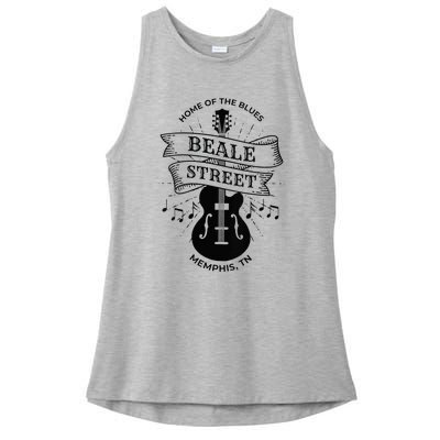 Womens Memphis Beale Street Tennessee Blues VNeck Ladies PosiCharge Tri-Blend Wicking Tank