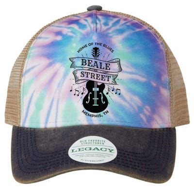 Womens Memphis Beale Street Tennessee Blues VNeck Legacy Tie Dye Trucker Hat