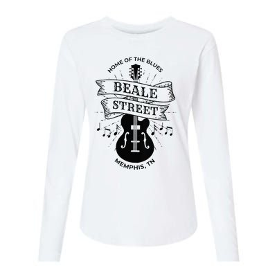 Womens Memphis Beale Street Tennessee Blues VNeck Womens Cotton Relaxed Long Sleeve T-Shirt