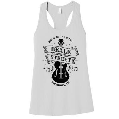 Womens Memphis Beale Street Tennessee Blues VNeck Women's Racerback Tank