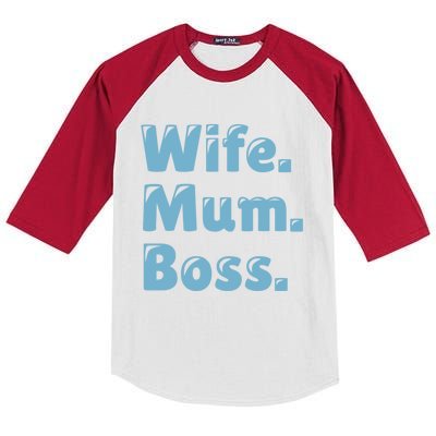 Wife Mom Boss Great Gift Kids Colorblock Raglan Jersey