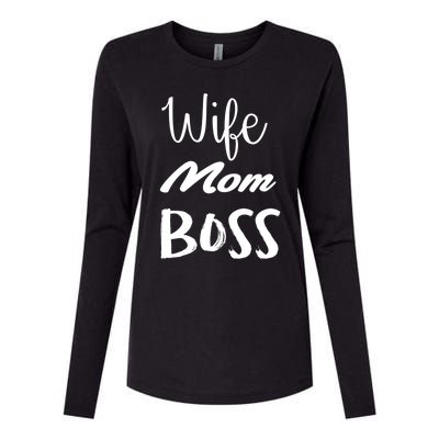 Wife Mom Boss Cute Gift Womens Cotton Relaxed Long Sleeve T-Shirt