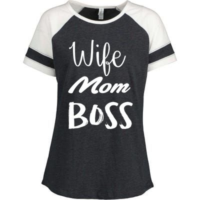 Wife Mom Boss Cute Gift Enza Ladies Jersey Colorblock Tee