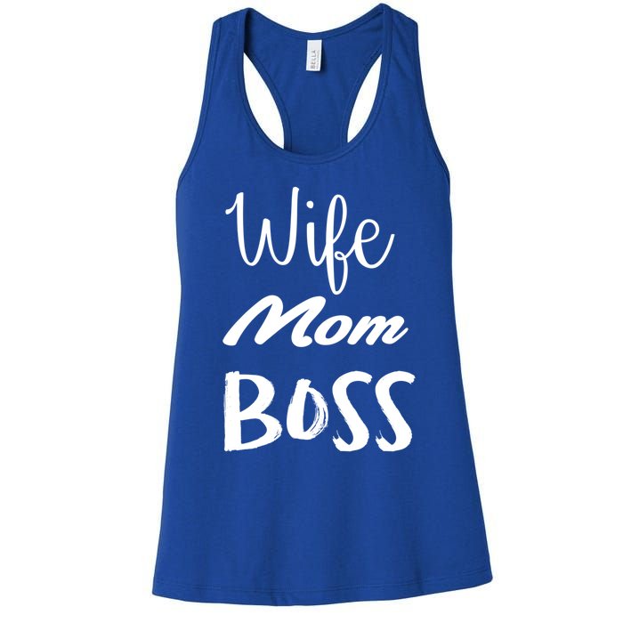 Wife Mom Boss Cute Gift Women's Racerback Tank