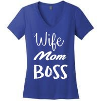 Wife Mom Boss Cute Gift Women's V-Neck T-Shirt