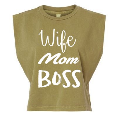 Wife Mom Boss Cute Gift Garment-Dyed Women's Muscle Tee