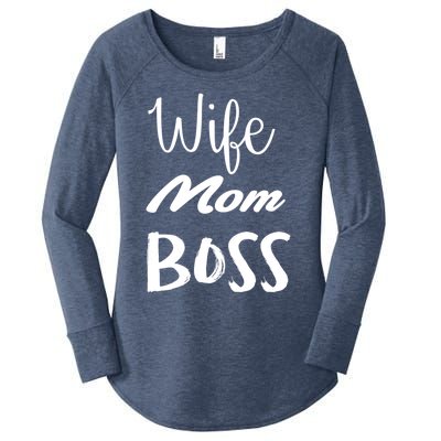 Wife Mom Boss Cute Gift Women's Perfect Tri Tunic Long Sleeve Shirt