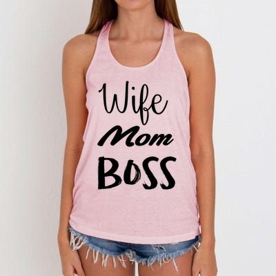 Wife Mom Boss Cute Gift Women's Knotted Racerback Tank