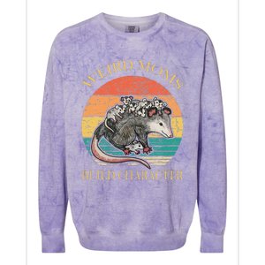 Weird Moms Build Character Opossum Colorblast Crewneck Sweatshirt