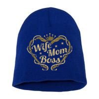 Wife Mom Boss Mother Mami Gift Short Acrylic Beanie