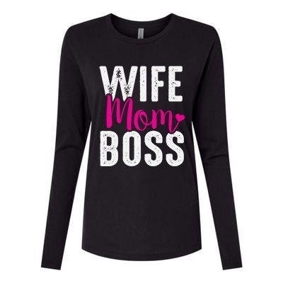 Wife Mom Boss Gift Womens Cotton Relaxed Long Sleeve T-Shirt