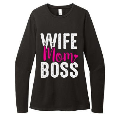 Wife Mom Boss Gift Womens CVC Long Sleeve Shirt