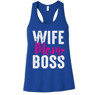 Wife Mom Boss Gift Women's Racerback Tank