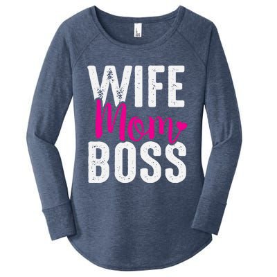 Wife Mom Boss Gift Women's Perfect Tri Tunic Long Sleeve Shirt