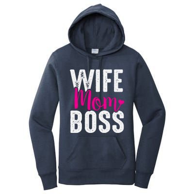 Wife Mom Boss Gift Women's Pullover Hoodie