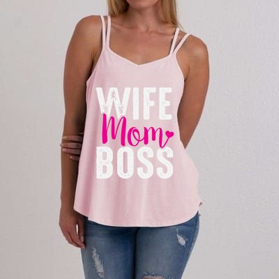 Wife Mom Boss Gift Women's Strappy Tank