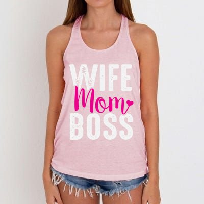 Wife Mom Boss Gift Women's Knotted Racerback Tank