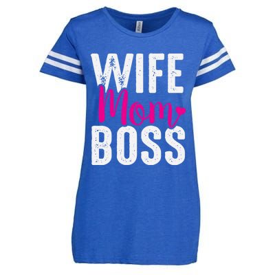 Wife Mom Boss Gift Enza Ladies Jersey Football T-Shirt