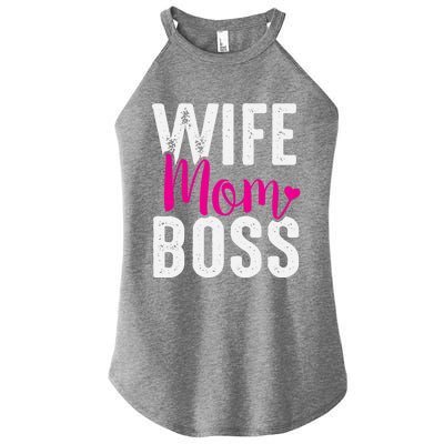 Wife Mom Boss Gift Women's Perfect Tri Rocker Tank