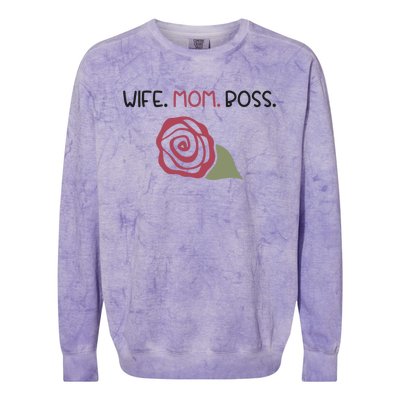 Wife Mom Boss Gift Colorblast Crewneck Sweatshirt